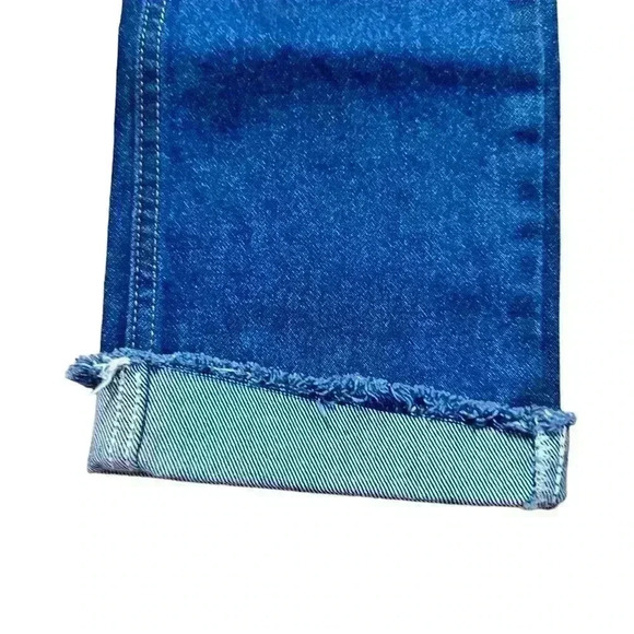 Vintage 90s Patched Rustler Dark Wash Denim Jeans Made in USA Size 28x25 - Picture 3 of 12